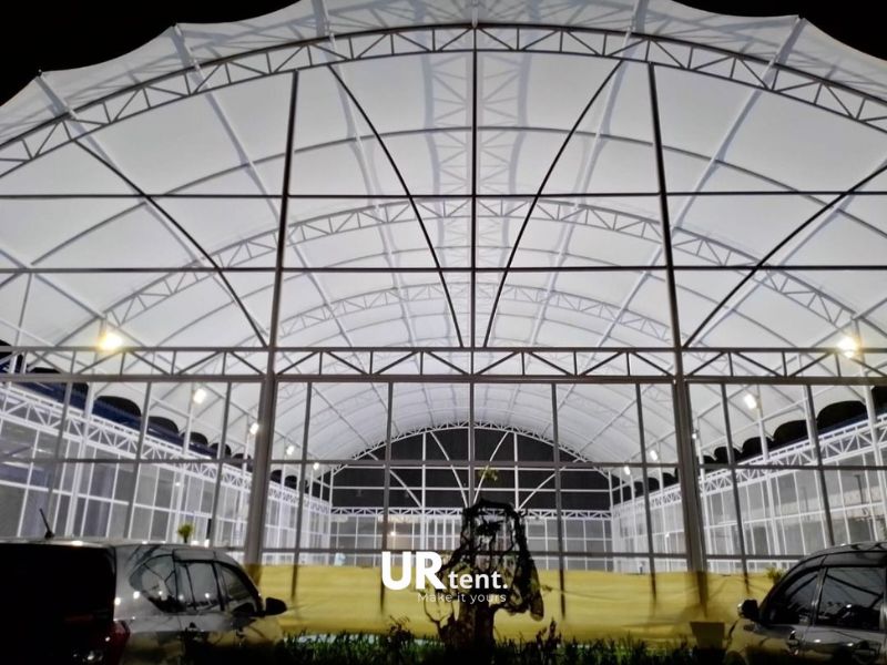 Detail konstruksi atap membran padel oleh kontraktor lapang padel profesional